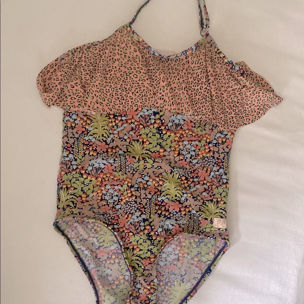 Scotch & Soda Leopard and Floral Halter-Swimsuit